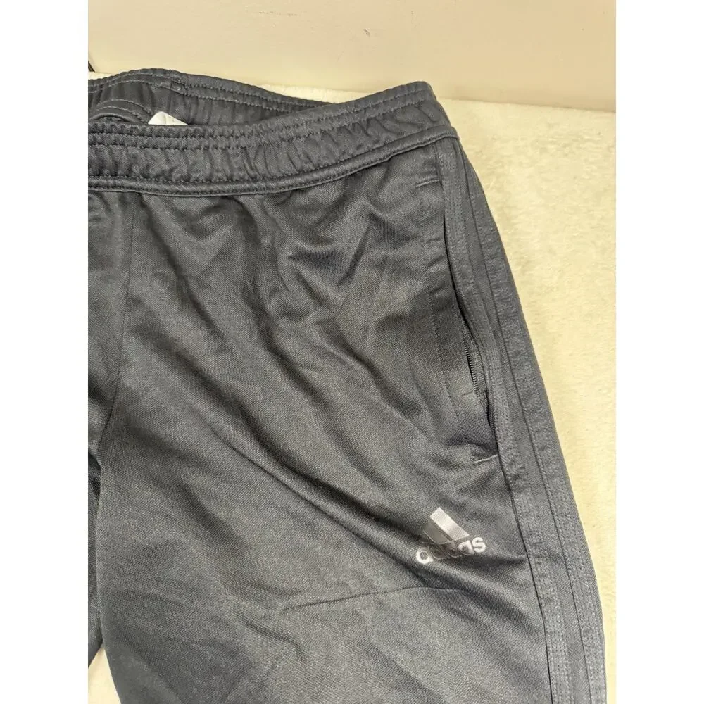 Adidas Men’s Medium Black Athletic Track Pants Zip Ankle Tapered Joggers